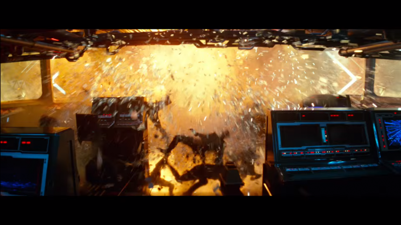 The interior of a Star Destroyer blowing up, notice the edge of the explosion appears to 