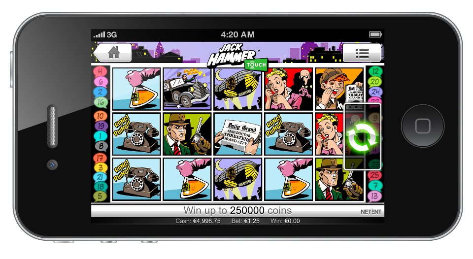 You can play the Jack Hammer slot on your phone
